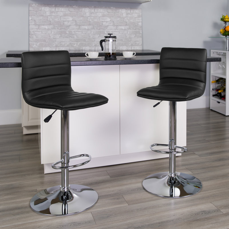 Wrought Studio Ben Swivel Adjustable Height Bar Stool & Reviews Wayfair